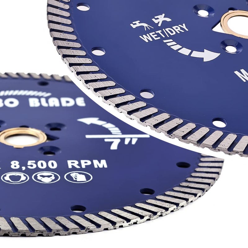 OSCEH 7" Diamond Turbo Blade Granite Diamond Blade for Granite Marble Porcelain Tile Wet/Dry Cutting - Image 5
